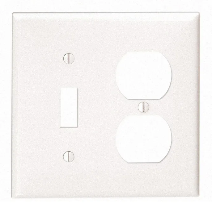 Leviton White 2 gang Thermoplastic Nylon Duplex/Toggle Wall Plate 1 pk