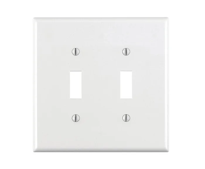 Leviton White 2 gang Thermoplastic Nylon Toggle Wall Plate 1 pk