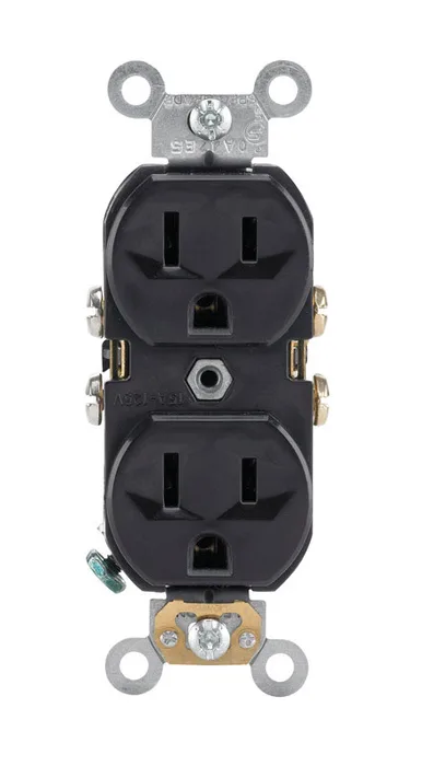 Leviton 15 amps 125 V Duplex Black Outlet 5-15R 1 pk (Pack of 10)
