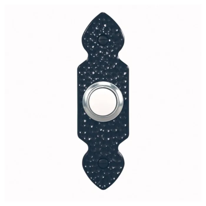 Heath Zenith Hammered Black Plastic Wired Pushbutton Doorbell