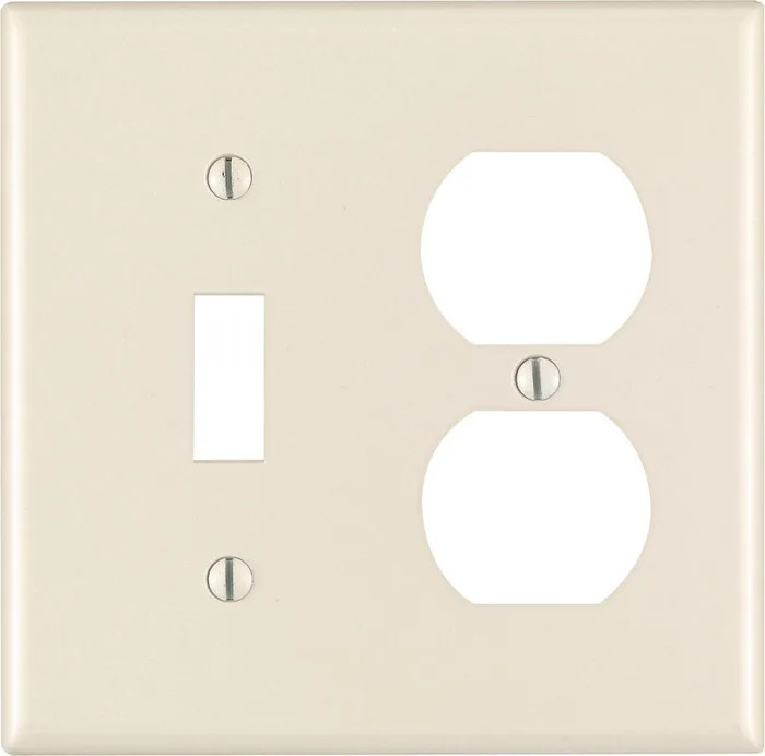 Leviton Almond 2 gang Plastic Duplex/Toggle Wall Plate 1 pk