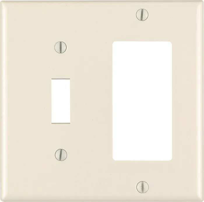 Leviton Decora Almond 2 gang Thermoset Plastic Decorator/Toggle Wall Plate 1 pk