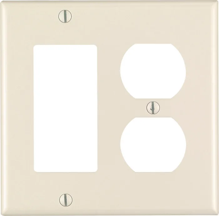 Leviton Almond 2 gang Thermoset Plastic Decorator/Duplex Wall Plate 1 pk