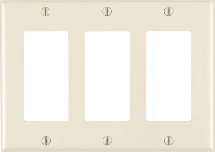 Leviton Almond 3 gang Thermoset Plastic Decorator Wall Plate 1 pk