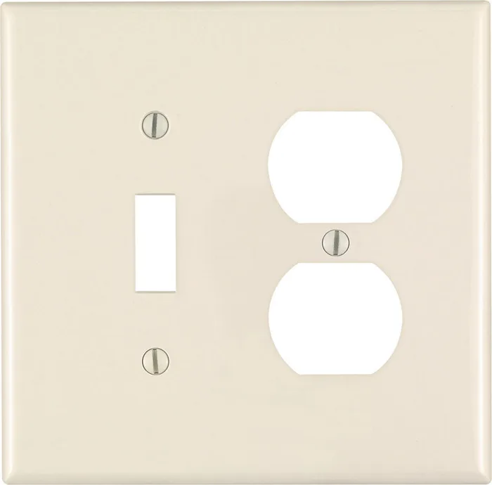 Leviton Almond 2 gang Nylon Duplex/Toggle Wall Plate 1 pk