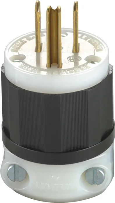 Leviton Industrial Nylon Straight Blade Plug 5-15P 18-10 AWG 2 Pole 3 Wire