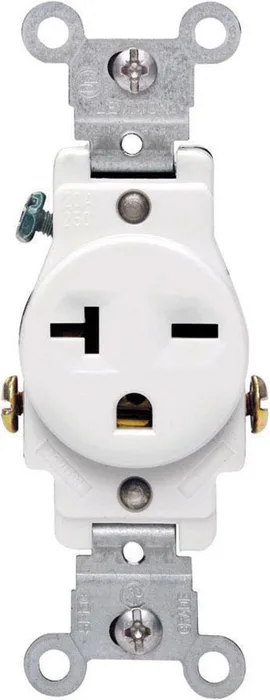 Leviton 20 amps 250 V Single White Outlet 6-20R 1 pk