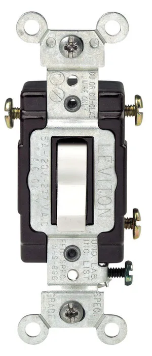 Leviton 15 amps 3-Way Toggle AC Quiet Switch White 1 pk