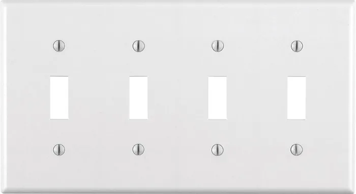 Leviton White 4 gang Thermoset Plastic Toggle Wall Plate 1 pk