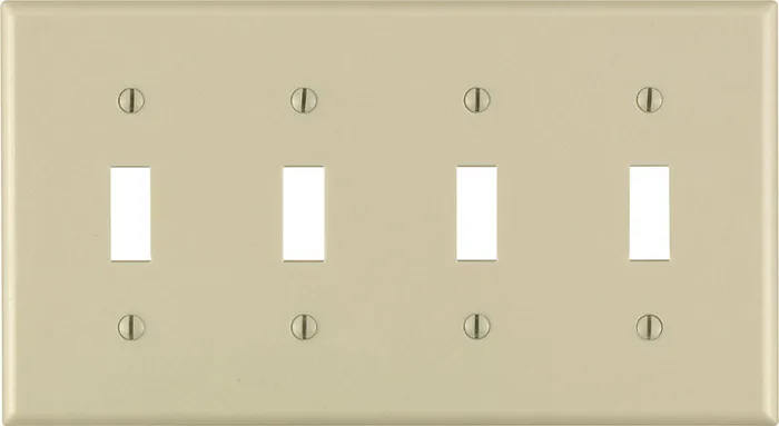 Leviton Ivory 4 gang Thermoset Plastic Toggle Wall Plate 1 pk
