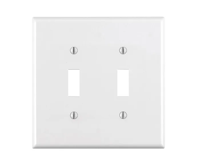 Leviton White 2 gang Thermoset Plastic Toggle Wall Plate 1 pk