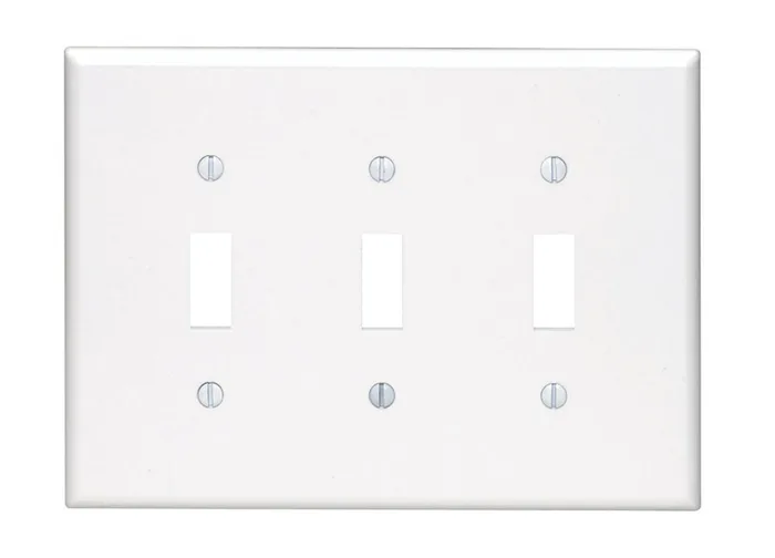 Leviton White 3 gang Plastic Toggle Wall Plate 1 pk