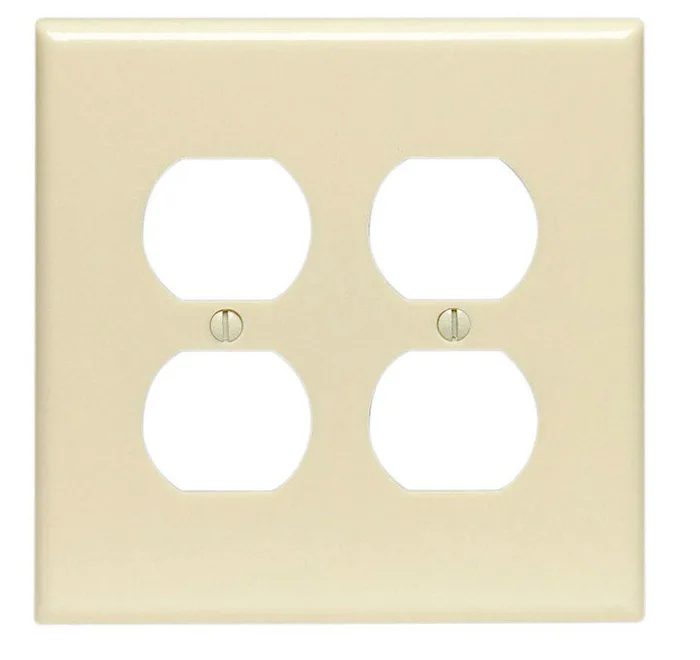 Leviton Ivory 2 gang Thermoset Plastic Duplex Wall Plate 1 pk