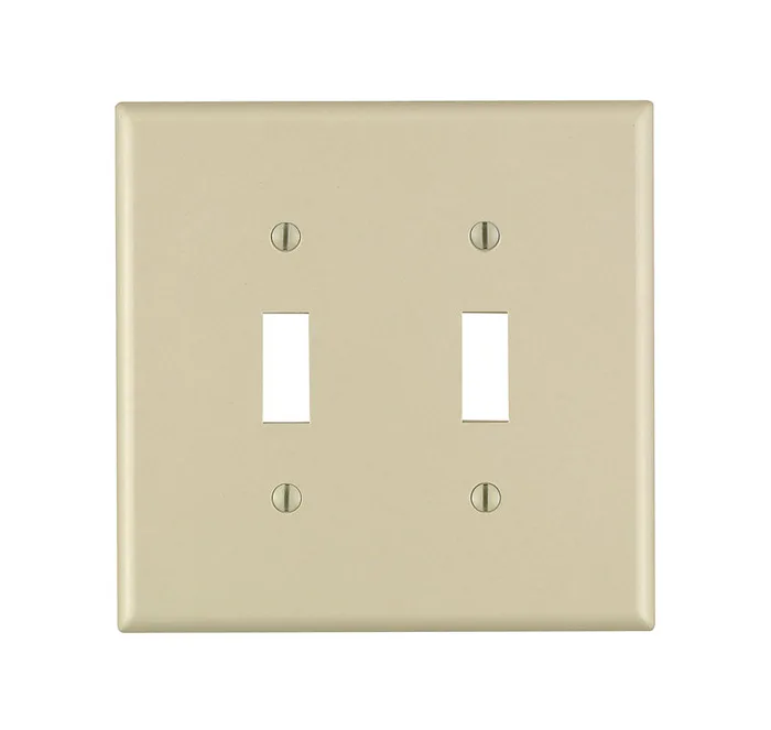 Leviton Ivory 2 gang Plastic Toggle Wall Plate 1 pk