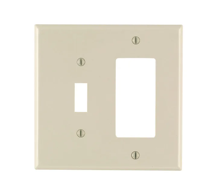 Leviton Almond 2 gang Nylon Decorator/Toggle Wall Plate 1 pk