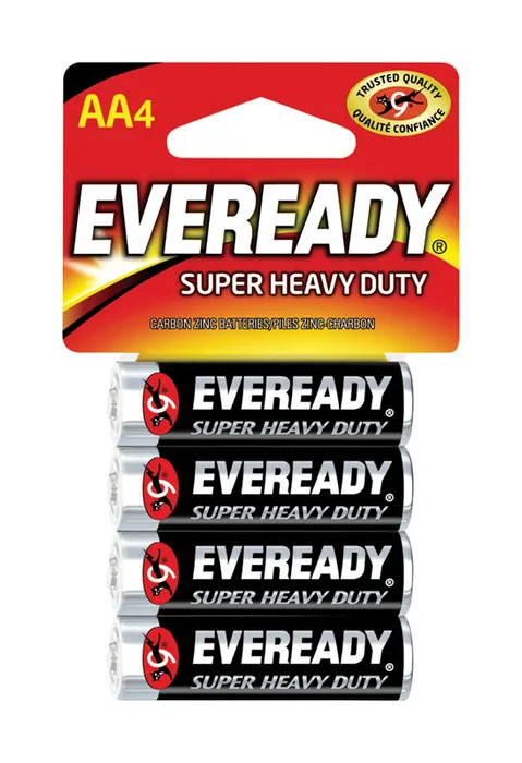 Eveready Super Heavy Duty AA Zinc Carbon Batteries 4 pk Carded (Pack of 24)