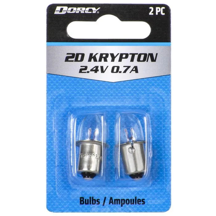 Dorcy 2D Clear Krypton Flashlight Bulb 2.4 V Bayonet Base (Pack of 12)