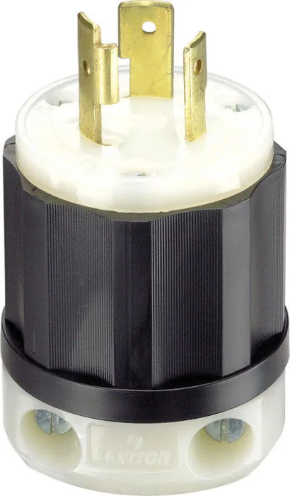 Leviton Industrial Nylon Grounding Plug L5-20P 16-10 AWG 2 Pole 3 Wire