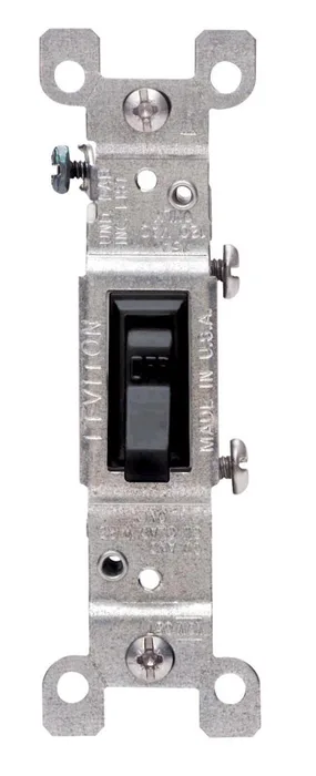 Leviton 15 amps Single Pole Toggle AC Quiet Switch Black 1 pk (Pack of 10)