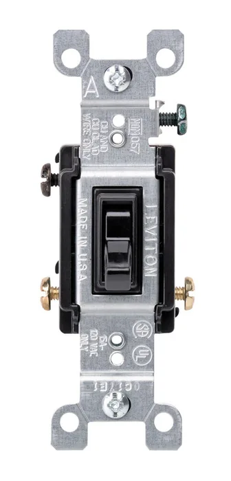 Leviton 15 amps Three Pole 3-Way Toggle AC Quiet Switch Black 1 pk (Pack of 10)