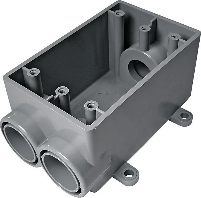 Cantex New Work 20 cu in Rectangle PVC 1 gang Electrical Box Gray