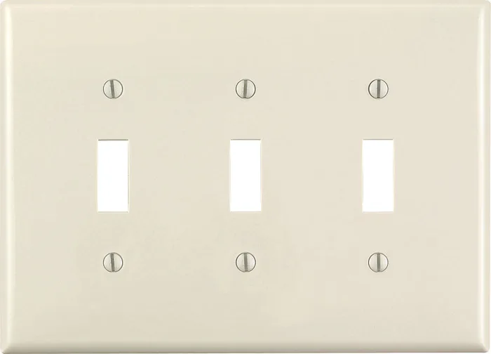 Leviton Almond 3 gang Thermoset Plastic Toggle Wall Plate 1 pk