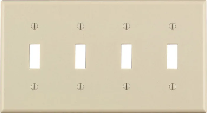 Leviton Almond 4 gang Thermoset Plastic Toggle Wall Plate 1 pk