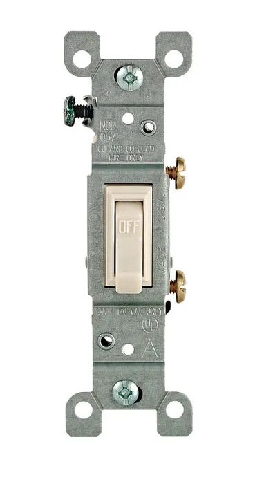 Leviton 15 amps Single Pole Toggle AC Quiet Switch Light Almond 10 pk