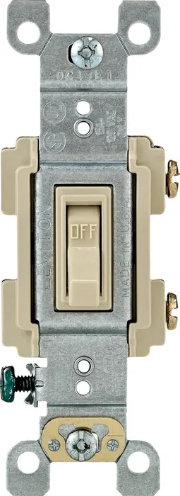 Leviton 15 amps Single Pole Toggle AC Quiet Switch Ivory 1 pk