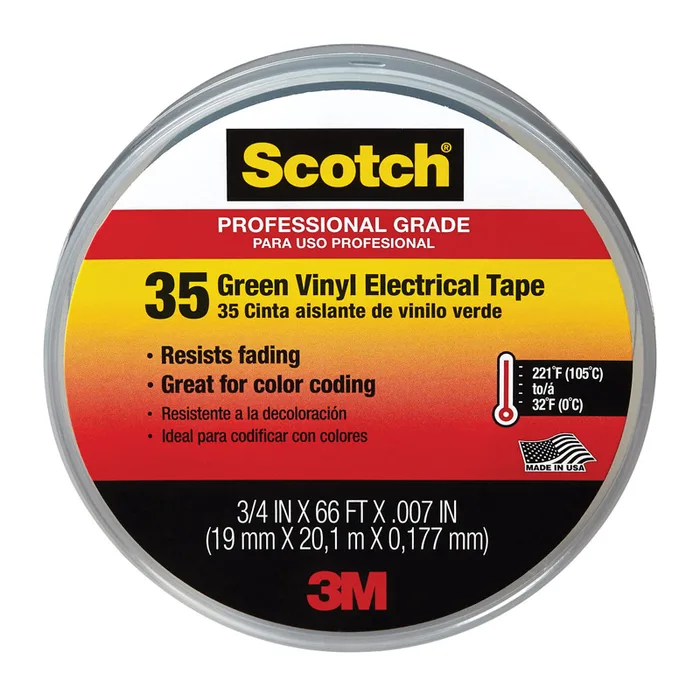 3M Scotch 3/4 in. W X 66 ft. L Green Vinyl Electrical Tape (Pack of 10)