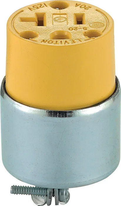 Leviton Commercial Armored Ground/Straight Blade Connector 5-20R 2 Pole 3 Wire