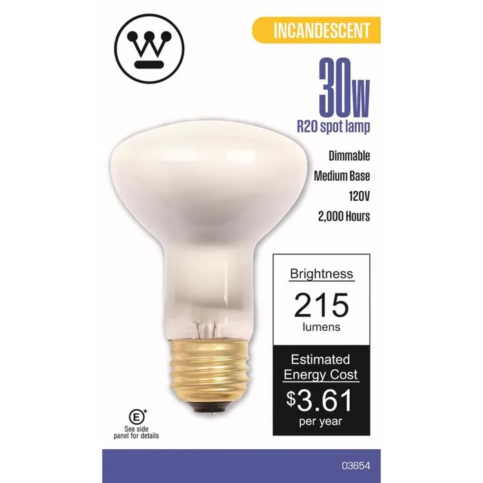 Westinghouse 30 W R20 Spotlight Incandescent Bulb E26 (Medium) White 1 pk (Pack of 6)