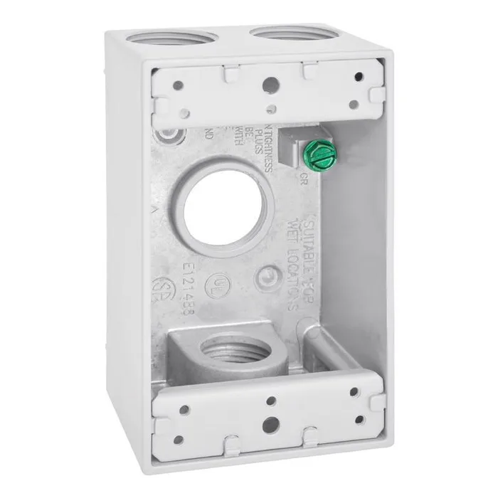 Sigma Engineered Solutions New Work 18.3 cu in Rectangle Die-Cast Metal 1 gang Weatherproof Box Whit