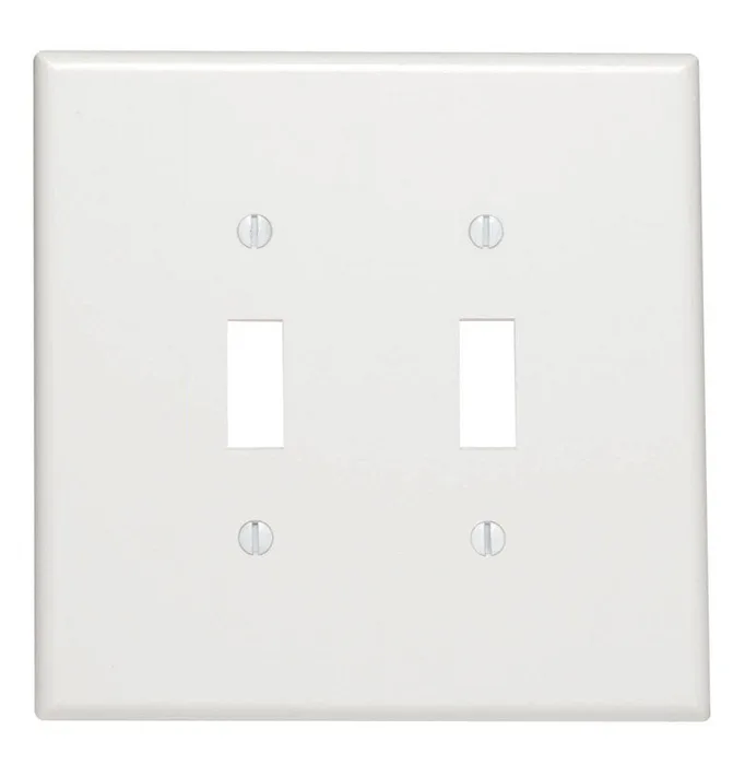 Leviton White 2 gang Thermoset Plastic Toggle Wall Plate 1 pk