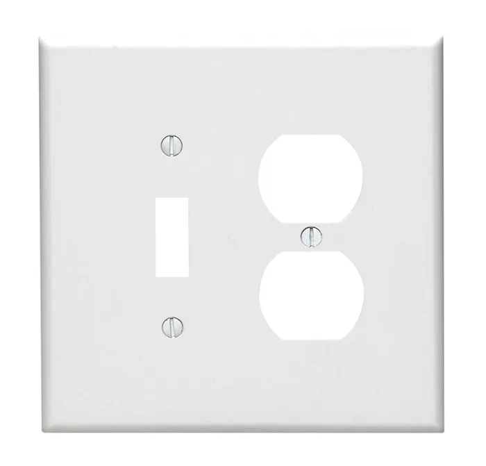 Leviton White 2 gang Thermoset Plastic Duplex/Toggle Wall Plate 1 pk