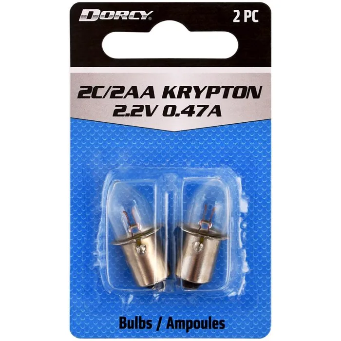 Dorcy 2C/2AA Clear Krypton Flashlight Bulb 2.2 V Bayonet Base (Pack of 12)