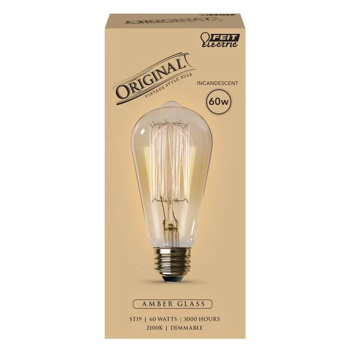 Feit The Original 60 W ST19 Vintage Incandescent Bulb E26 (Medium) Soft White 1 pk (Pack of 6)