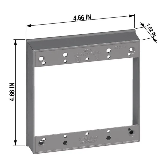 Sigma Engineered Solutions New Work 16 cu in Square Metallic Extension Ring Gray