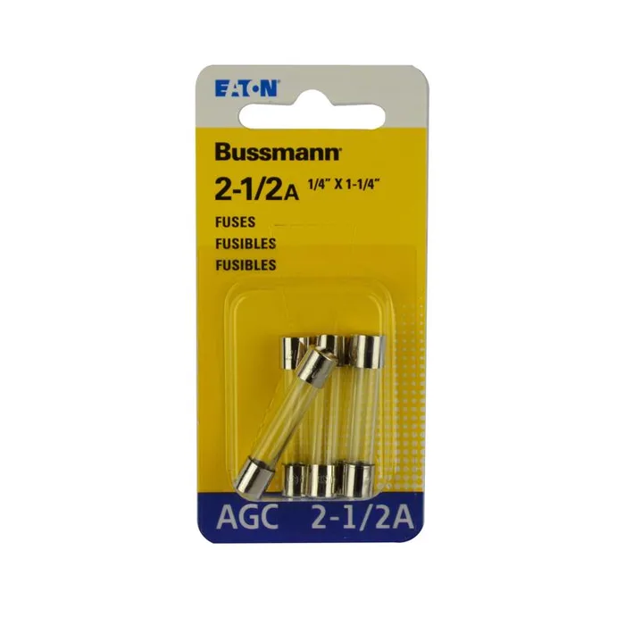 Bussmann 2-1/2 amps Fast Acting Glass Fuse 5 pk (Pack of 5)