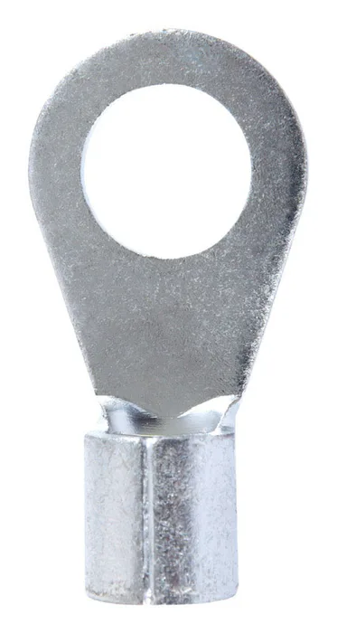 Jandorf 4 Ga. Uninsulated Wire Ring Terminal Silver 2 pk