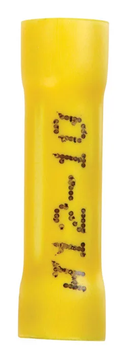 Jandorf 12-10 Ga. Insulated Wire Terminal Butt Splice Yellow 4 pk