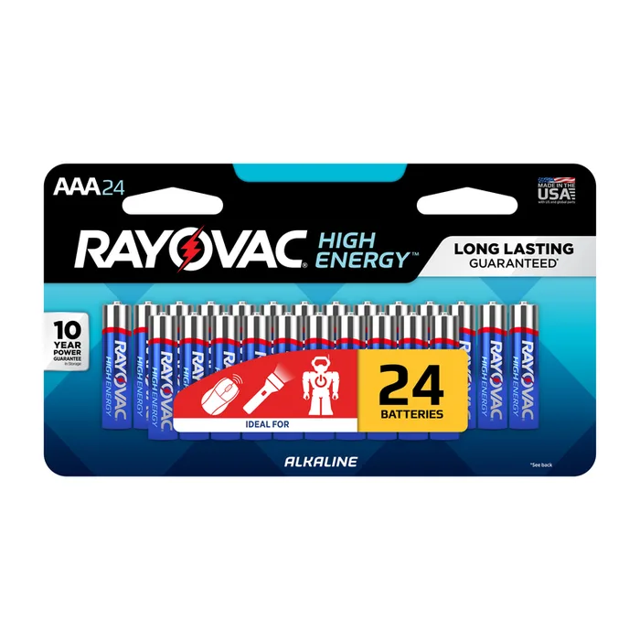 Rayovac High Energy AAA Alkaline Batteries 24 pk Carded