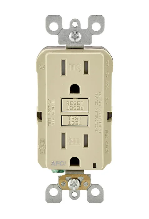Leviton SmartlockPro 15 amps 125 V Ivory AFCI Outlet 5-15R 1 pk