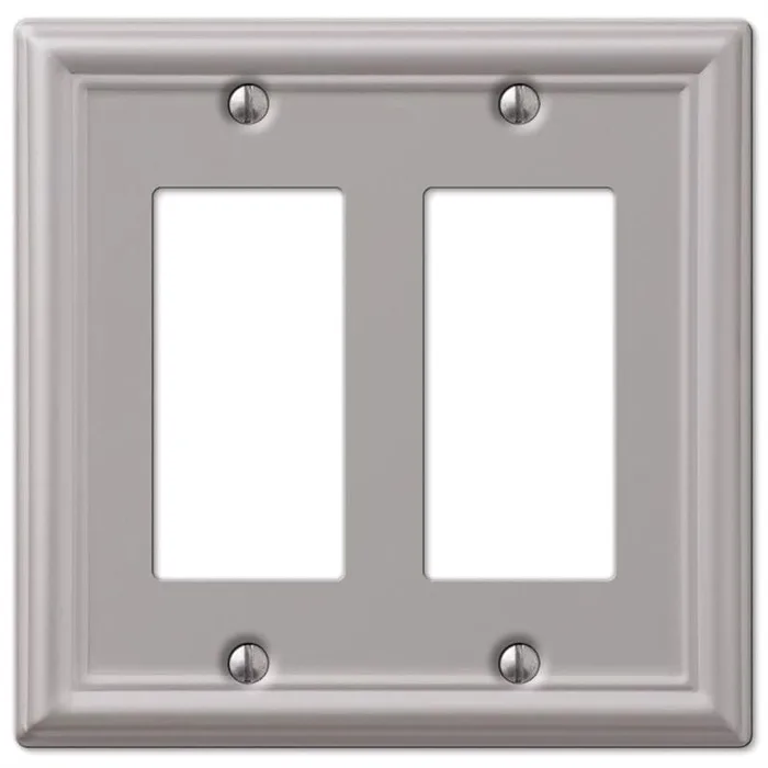 Amerelle Chelsea Brushed Nickel 2 gang Stamped Steel Decorator Wall Plate 1 pk