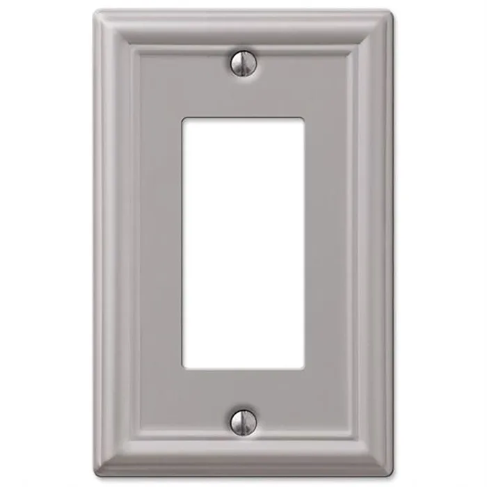 Amerelle Chelsea Brushed Nickel 1 gang Stamped Steel Decorator Wall Plate 1 pk