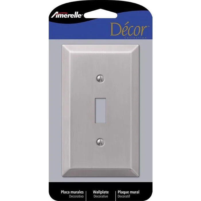 Amerelle Century Brushed Nickel 1 gang Stamped Steel Toggle Wall Plate 1 pk