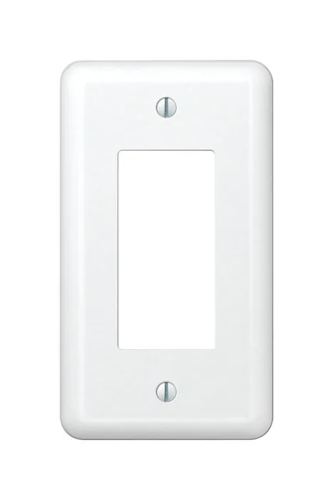 Amerelle Devon White 1 gang Stamped Steel Decorator Wall Plate 1 pk