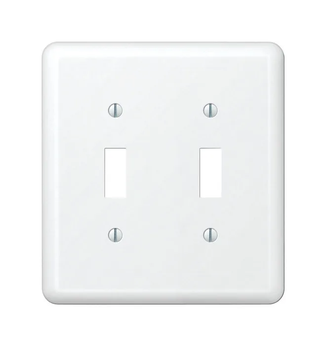 Amerelle Devon White 2 gang Stamped Steel Toggle Wall Plate 1 pk