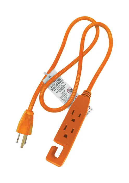 Projex Indoor 3 ft. L Orange Extension Cord 14/3 SJT