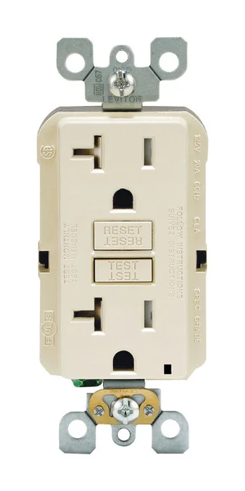 Leviton SmartlockPro 20 amps 125 V Duplex Light Almond GFCI Outlet 5-20R 1 pk